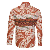 Aloha Hawaii Mikioi Lei Family Matching Off Shoulder Short Dress and Hawaiian Shirt Beige Tropical Flower Pattern - Polynesian Pride