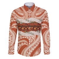 Aloha Hawaii Mikioi Lei Family Matching Puletasi and Hawaiian Shirt Beige Tropical Flower Pattern - Polynesian Pride