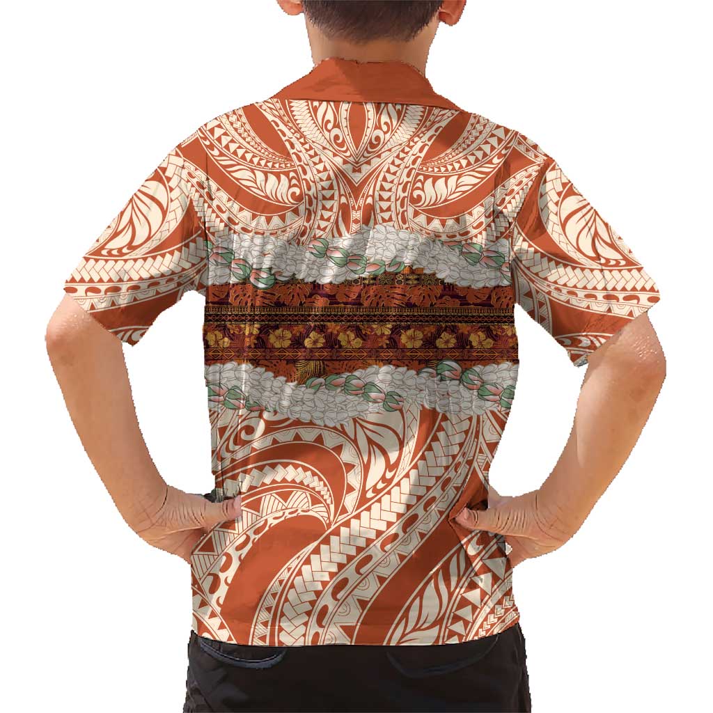 Aloha Hawaii Mikioi Lei Family Matching Short Sleeve Bodycon Dress and Hawaiian Shirt Beige Tropical Flower Pattern LT14 - Polynesian Pride