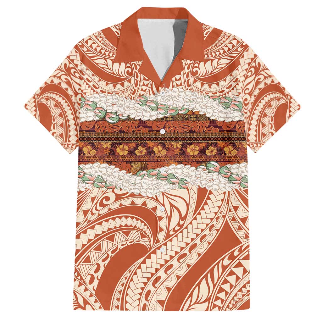 Aloha Hawaii Mikioi Lei Family Matching Summer Maxi Dress and Hawaiian Shirt Beige Tropical Flower Pattern - Polynesian Pride