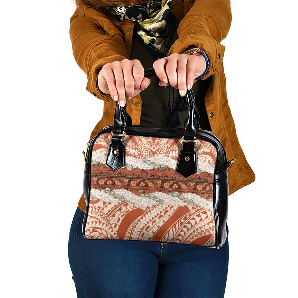 Aloha Hawaii Mikioi Lei Shoulder Handbag Beige Tropical Flower Pattern - Polynesian Pride
