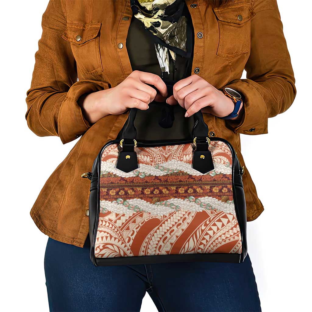 Aloha Hawaii Mikioi Lei Shoulder Handbag Beige Tropical Flower Pattern - Polynesian Pride
