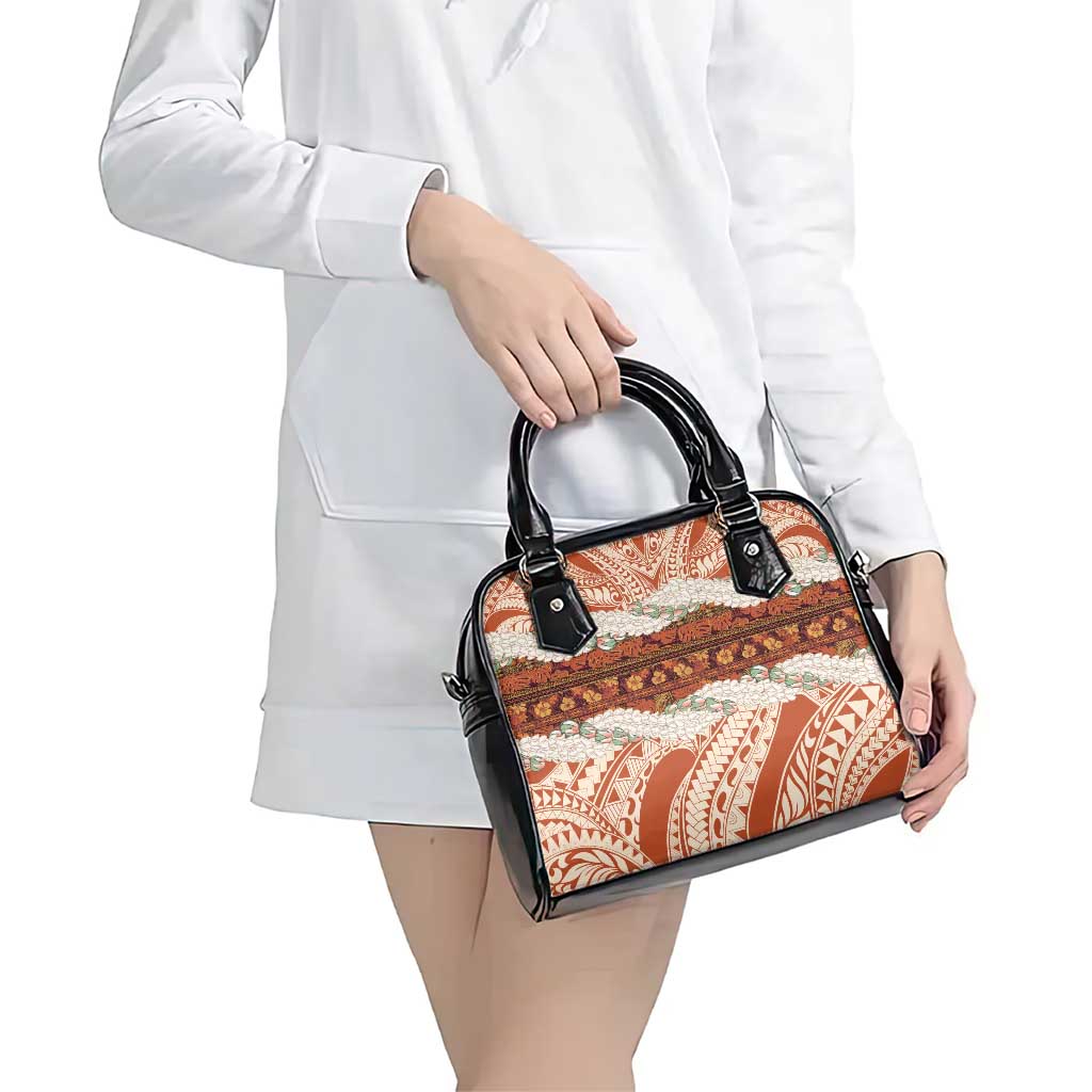 Aloha Hawaii Mikioi Lei Shoulder Handbag Beige Tropical Flower Pattern - Polynesian Pride
