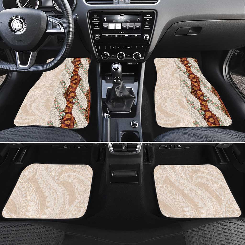 Aloha Hawaii Mikioi Lei Car Mats Cattail Red Tropical Flower Pattern - Polynesian Pride