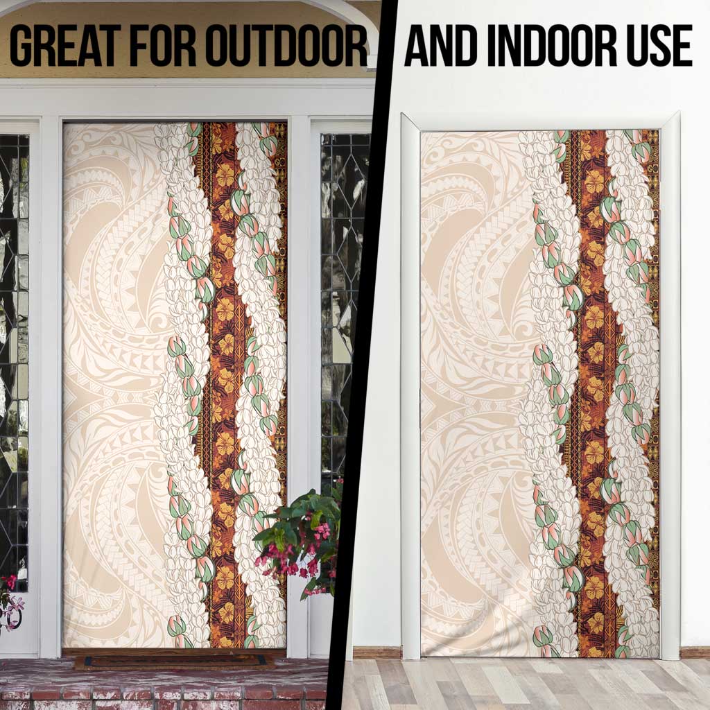Aloha Hawaii Mikioi Lei Door Cover Cattail Red Tropical Flower Pattern - Polynesian Pride