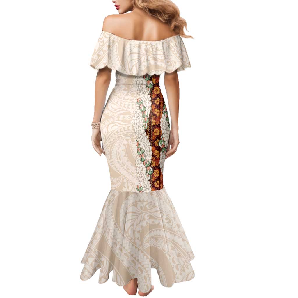 Aloha Hawaii Mikioi Lei Family Matching Mermaid Dress and Hawaiian Shirt Cattail Red Tropical Flower Pattern LT14 - Polynesian Pride