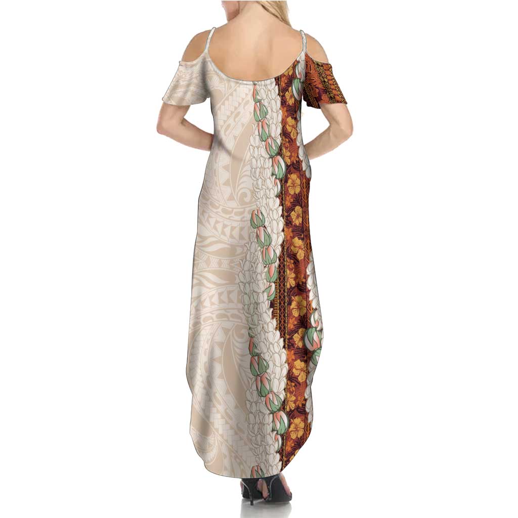 Aloha Hawaii Mikioi Lei Family Matching Summer Maxi Dress and Hawaiian Shirt Cattail Red Tropical Flower Pattern - Polynesian Pride