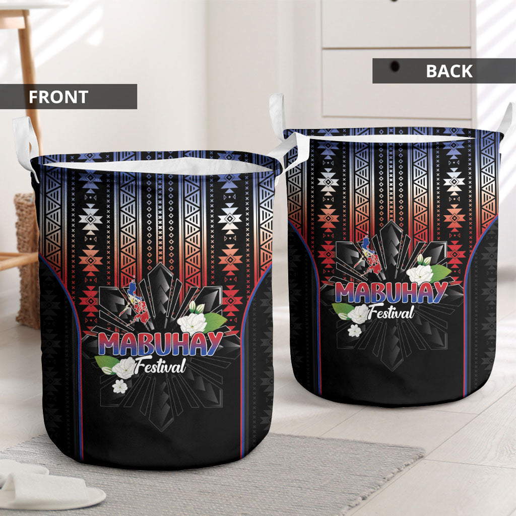 Mabuhay Philippines Festival Laundry Basket Filipino Map Sampaguita Igorot Pattern LT14 - Polynesian Pride