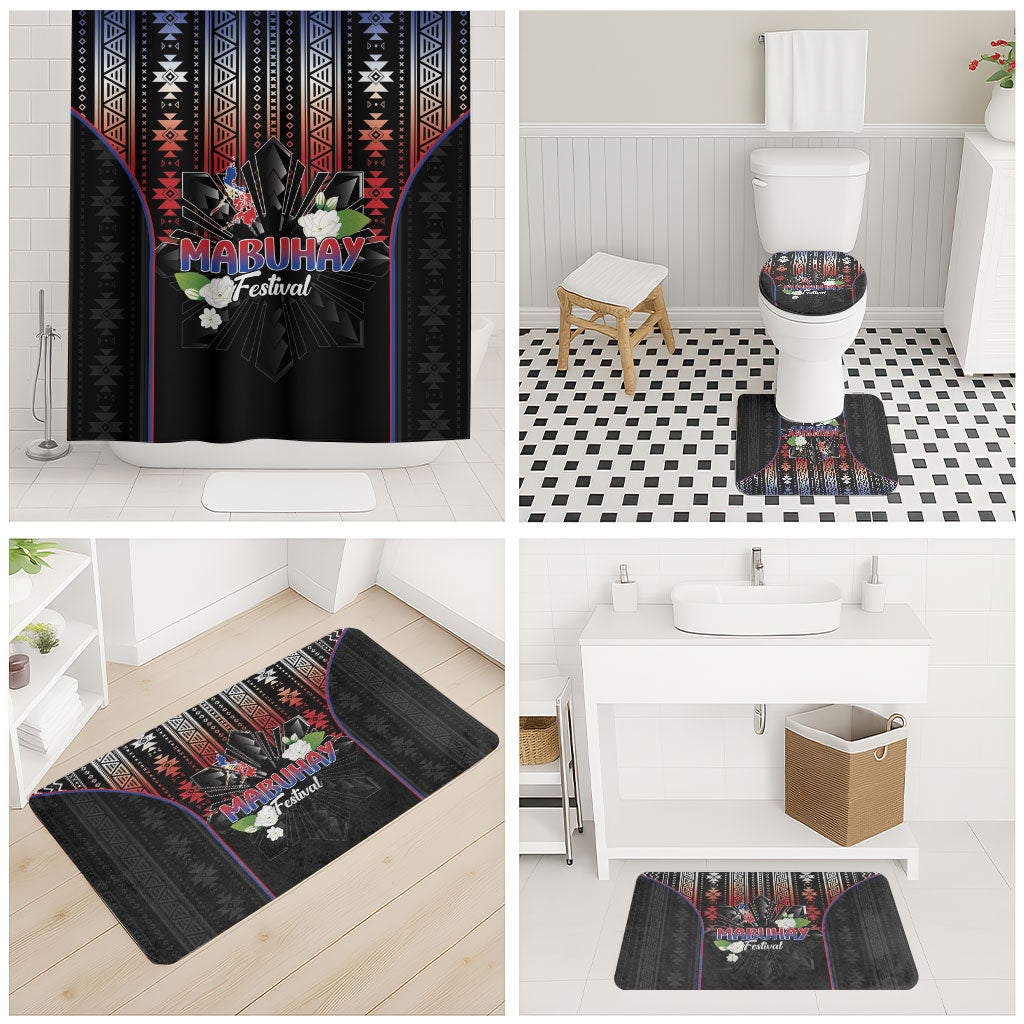 Mabuhay Philippines Festival Bathroom Set Filipino Map Sampaguita Igorot Pattern LT14 - Polynesian Pride