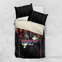 Mabuhay Philippines Festival Bedding Set Filipino Map Sampaguita Igorot Pattern LT14 US Twin 172cm x 218cm Black - Polynesian Pride