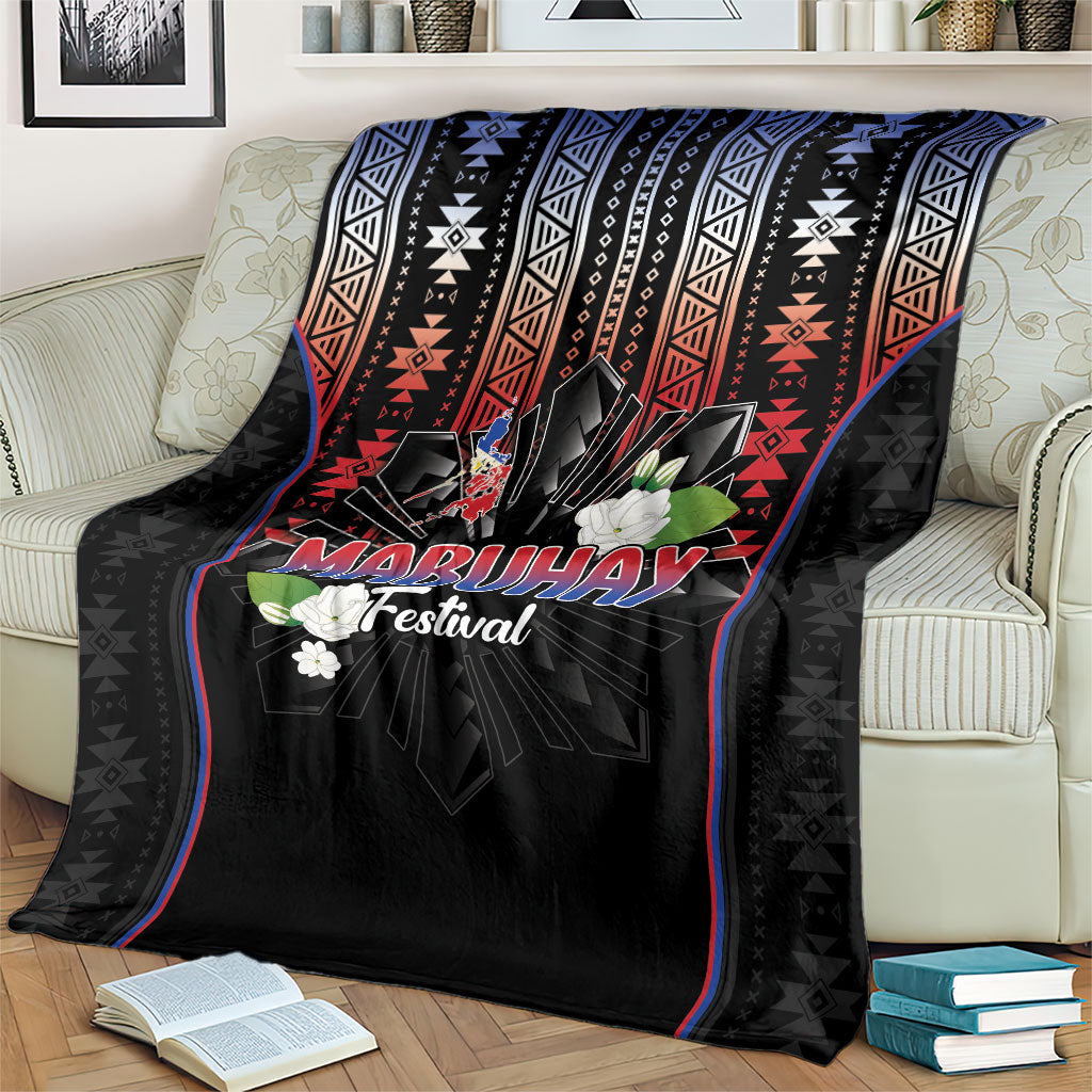 Mabuhay Philippines Festival Blanket Filipino Map Sampaguita Igorot Pattern LT14 - Polynesian Pride