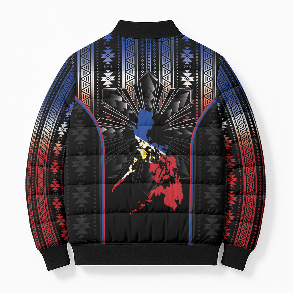 Mabuhay Philippines Festival Bomber Puffer Jacket Filipino Map Sampaguita Igorot Pattern LT14 - Polynesian Pride