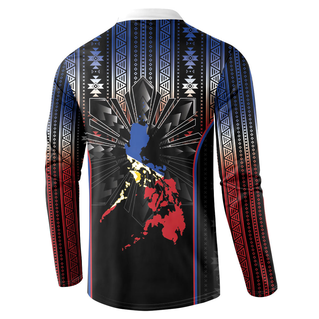 Mabuhay Philippines Festival Button Sweatshirt Filipino Map Sampaguita Igorot Pattern LT14 - Polynesian Pride