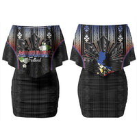 Mabuhay Philippines Festival Family Matching Off Shoulder Short Dress and Hawaiian Shirt Filipino Map Sampaguita Igorot Pattern LT14 Mom's Dress Black - Polynesian Pride