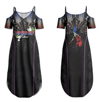 Mabuhay Philippines Festival Family Matching Summer Maxi Dress and Hawaiian Shirt Filipino Map Sampaguita Igorot Pattern LT14 Mom's Dress Black - Polynesian Pride