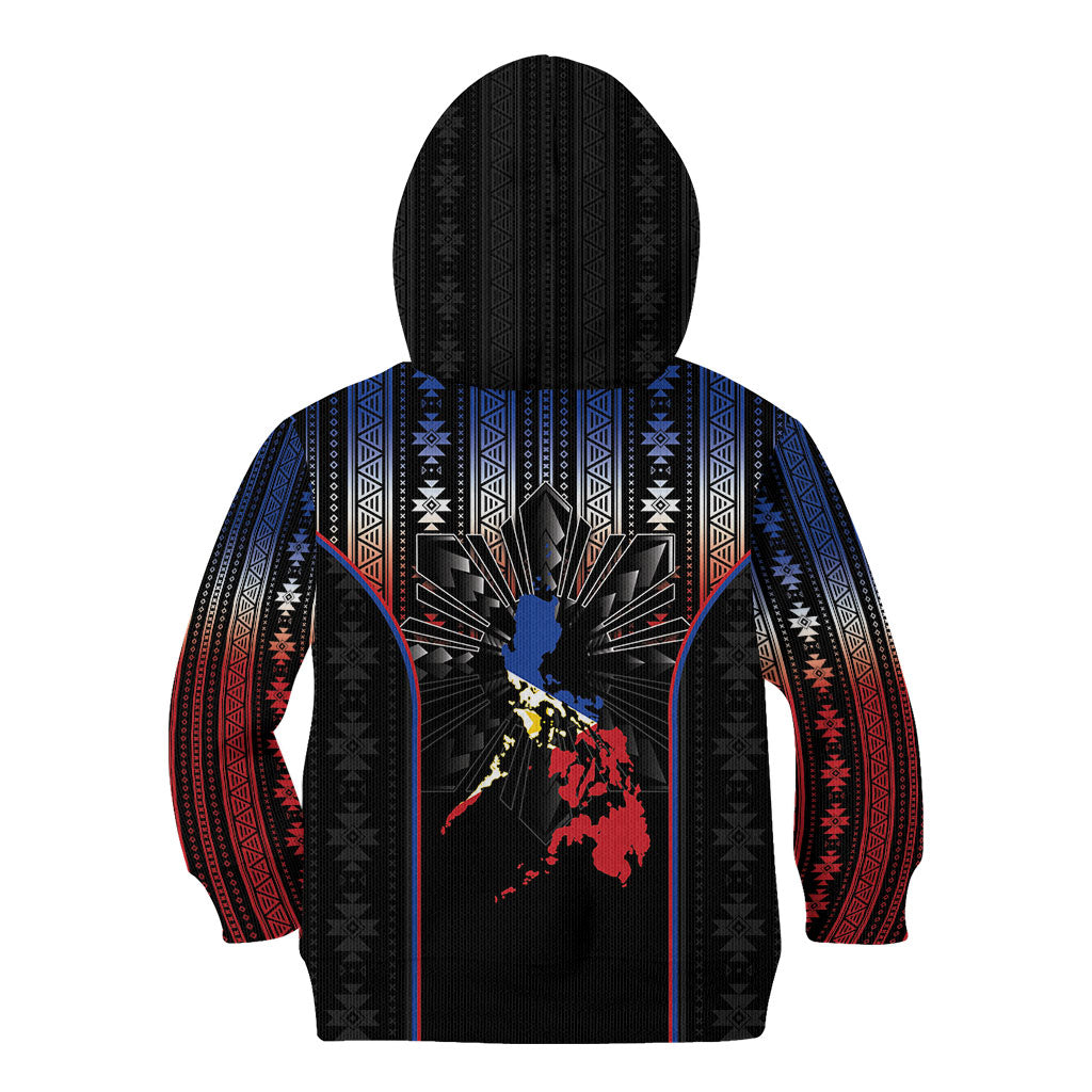 Mabuhay Philippines Festival Kid Hoodie Filipino Map Sampaguita Igorot Pattern LT14 - Polynesian Pride