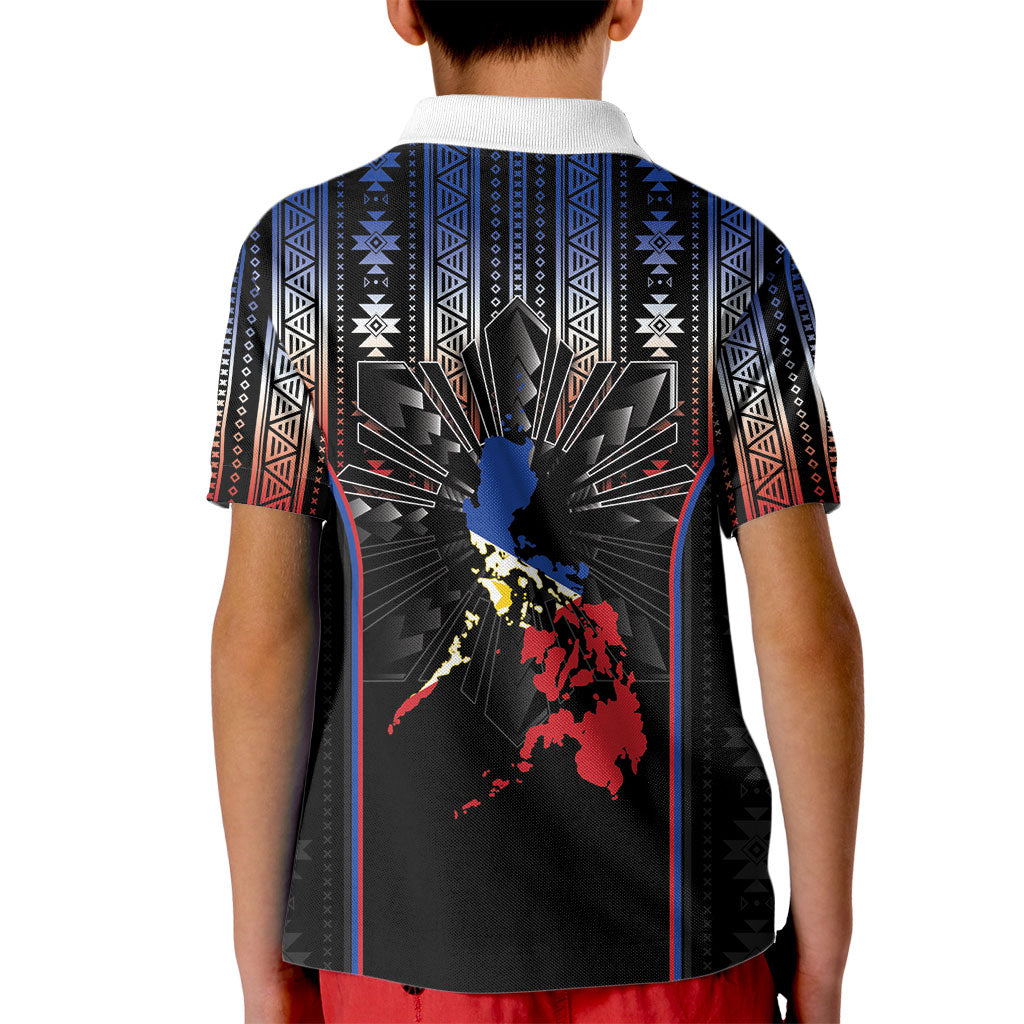 Mabuhay Philippines Festival Kid Polo Shirt Filipino Map Sampaguita Igorot Pattern LT14 - Polynesian Pride