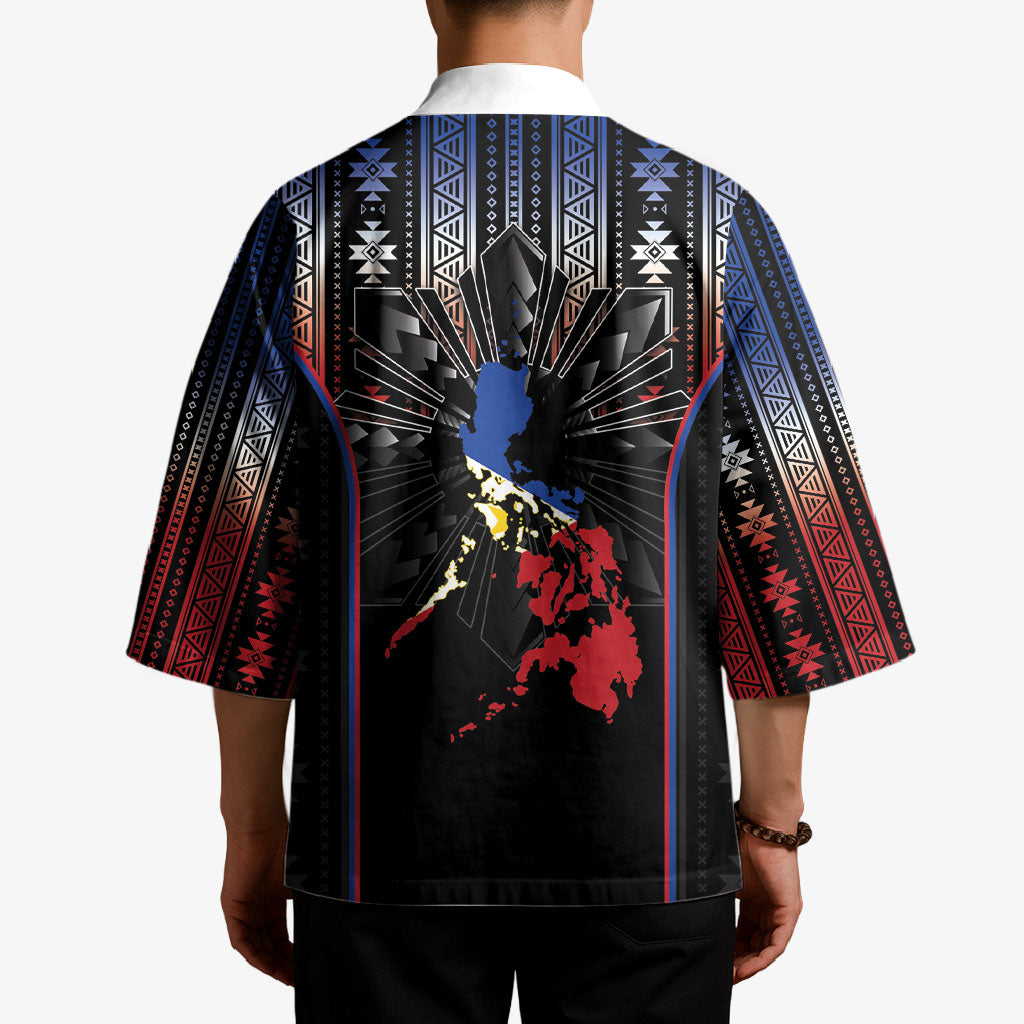 Mabuhay Philippines Festival Kimono Filipino Map Sampaguita Igorot Pattern LT14 - Polynesian Pride