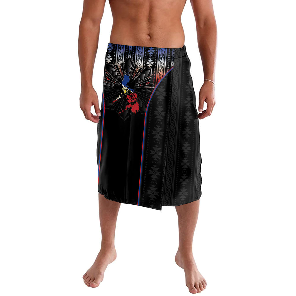 Mabuhay Philippines Festival Lavalava Filipino Map Sampaguita Igorot Pattern LT14 Black - Polynesian Pride