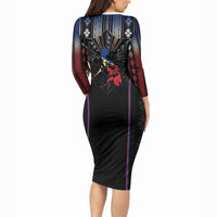 Mabuhay Philippines Festival Long Sleeve Bodycon Dress Filipino Map Sampaguita Igorot Pattern LT14 - Polynesian Pride