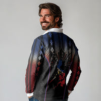 Mabuhay Philippines Festival Long Sleeve Polo Shirt Filipino Map Sampaguita Igorot Pattern LT14 - Polynesian Pride