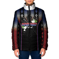 Mabuhay Philippines Festival Padded Jacket Filipino Map Sampaguita Igorot Pattern LT14 Men Black - Polynesian Pride