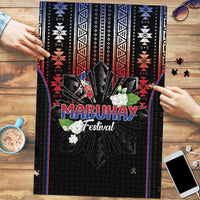 Mabuhay Philippines Festival Puzzle Filipino Map Sampaguita Igorot Pattern LT14 Black - Polynesian Pride