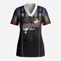Mabuhay Philippines Festival Scrub Top Filipino Map Sampaguita Igorot Pattern LT14 Adult Black - Polynesian Pride