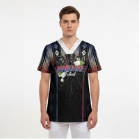 Mabuhay Philippines Festival Scrub Top Filipino Map Sampaguita Igorot Pattern LT14 - Polynesian Pride