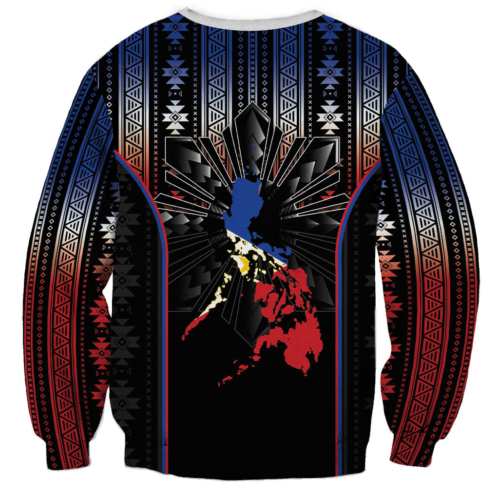 Mabuhay Philippines Festival Sweatshirt Filipino Map Sampaguita Igorot Pattern LT14 - Polynesian Pride