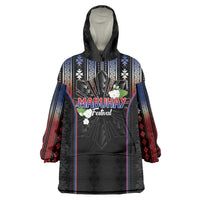 Mabuhay Philippines Festival Wearable Blanket Hoodie Filipino Map Sampaguita Igorot Pattern LT14 One Size Black - Polynesian Pride