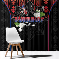 Mabuhay Philippines Festival Window Curtain Filipino Map Sampaguita Igorot Pattern LT14 - Polynesian Pride