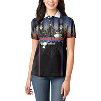 Mabuhay Philippines Festival Women Polo Shirt Filipino Map Sampaguita Igorot Pattern LT14 - Polynesian Pride