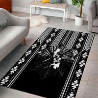 Mabuhay Philippines Festival Area Rug Filipino Map Black White Igorot Pattern LT14 - Polynesian Pride