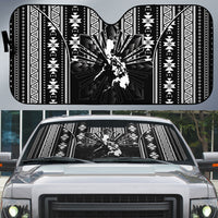 Mabuhay Philippines Festival Auto Sun Shade Filipino Map Black White Igorot Pattern LT14 Black - Polynesian Pride