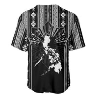 Mabuhay Philippines Festival Baseball Jersey Filipino Map Black White Igorot Pattern LT14 - Polynesian Pride