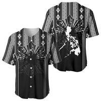 Mabuhay Philippines Festival Baseball Jersey Filipino Map Black White Igorot Pattern LT14 - Polynesian Pride