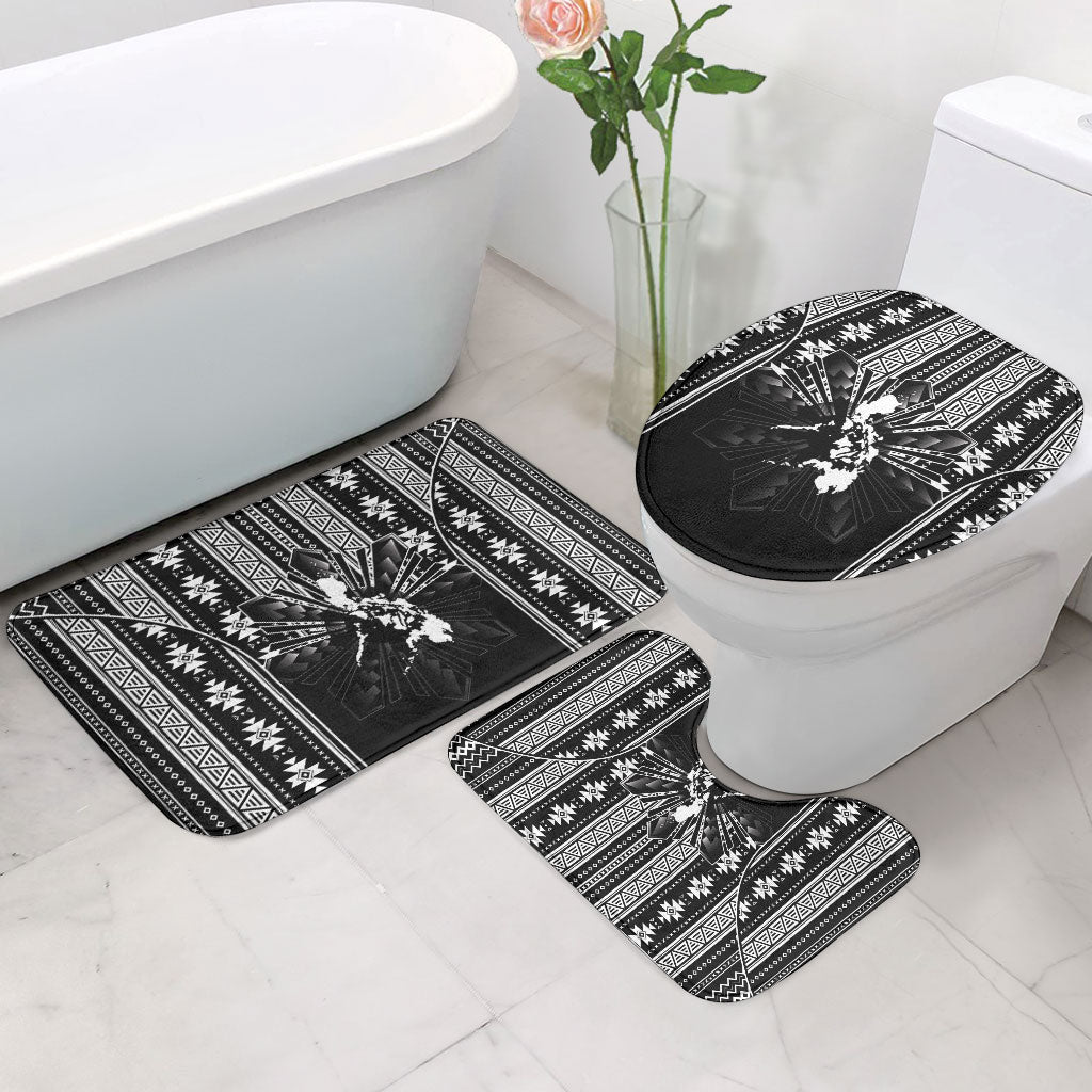 Mabuhay Philippines Festival Bathroom Set Filipino Map Black White Igorot Pattern LT14 - Polynesian Pride