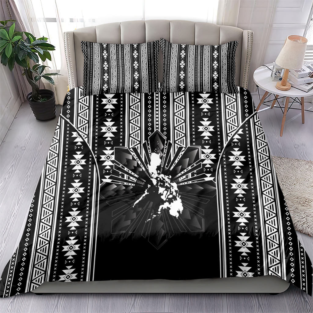 Mabuhay Philippines Festival Bedding Set Filipino Map Black White Igorot Pattern LT14 - Polynesian Pride