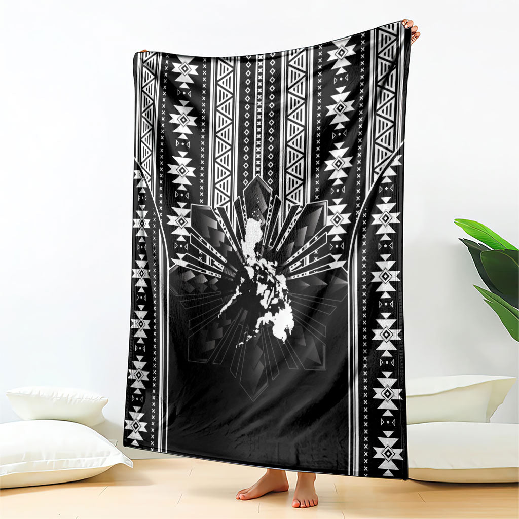 Mabuhay Philippines Festival Blanket Filipino Map Black White Igorot Pattern LT14 - Polynesian Pride