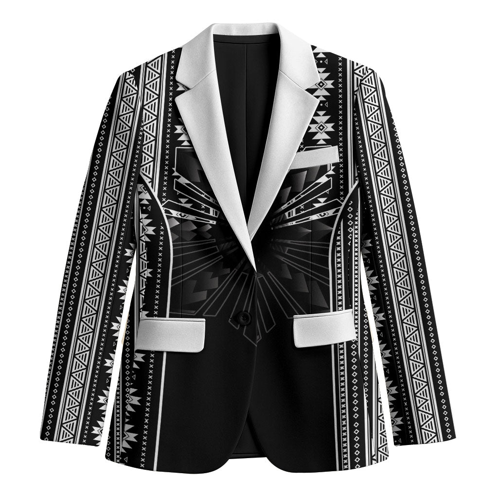 Mabuhay Philippines Festival Blazer Filipino Map Black White Igorot Pattern LT14 Unisex Black - Polynesian Pride