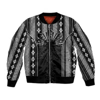 Mabuhay Philippines Festival Bomber Jacket Filipino Map Black White Igorot Pattern LT14 Unisex Black - Polynesian Pride