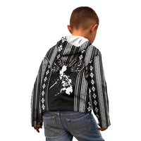 Mabuhay Philippines Festival Kid Hoodie Filipino Map Black White Igorot Pattern LT14 - Polynesian Pride