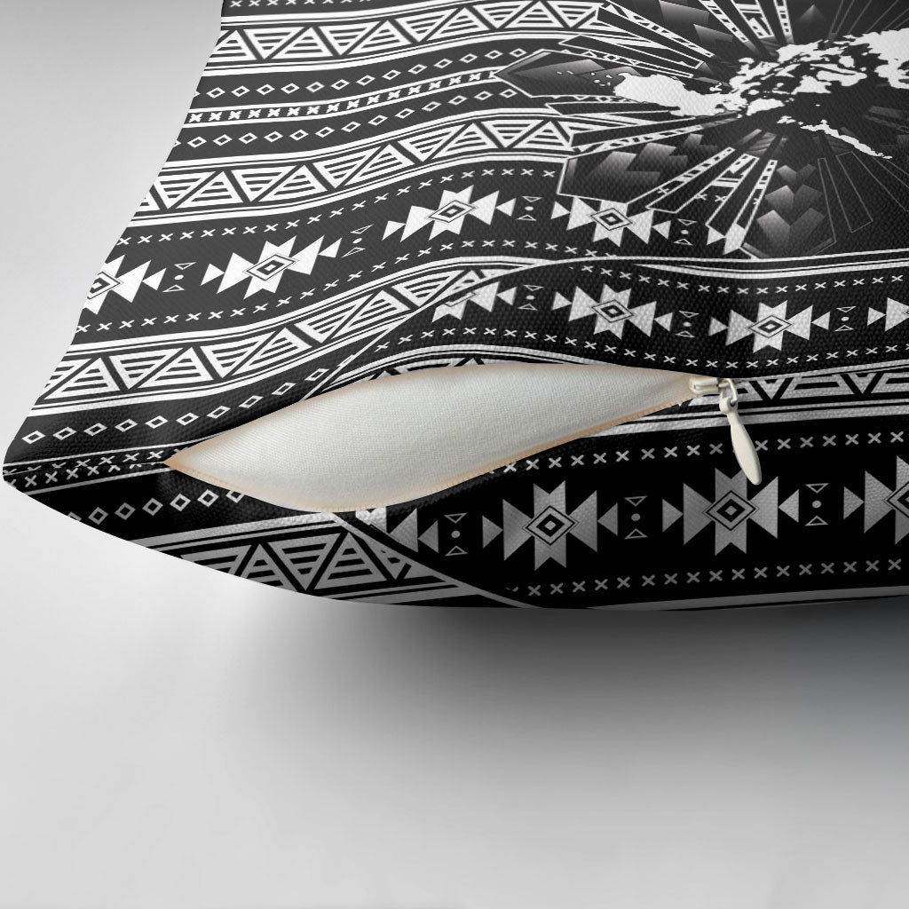 Mabuhay Philippines Festival Pillow Cover Filipino Map Black White Igorot Pattern LT14 - Polynesian Pride