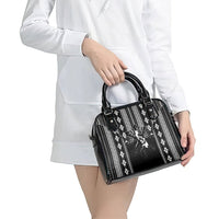 Mabuhay Philippines Festival Shoulder Handbag Filipino Map Black White Igorot Pattern LT14 - Polynesian Pride