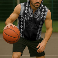 Mabuhay Philippines Festival Sleeveless Zip Hoodie Filipino Map Black White Igorot Pattern LT14 - Polynesian Pride