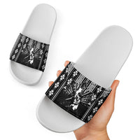 Mabuhay Philippines Festival Slide Sandals Filipino Map Black White Igorot Pattern LT14 - Polynesian Pride