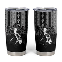Mabuhay Philippines Festival Tumbler Cup Filipino Map Black White Igorot Pattern LT14 Black - Polynesian Pride