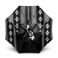 Mabuhay Philippines Festival Umbrella Filipino Map Black White Igorot Pattern LT14 One Size Folded 11.42 inch Opened Diameter 37.4 inch Black - Polynesian Pride