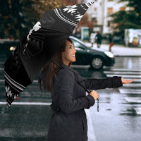 Mabuhay Philippines Festival Umbrella Filipino Map Black White Igorot Pattern LT14 - Polynesian Pride